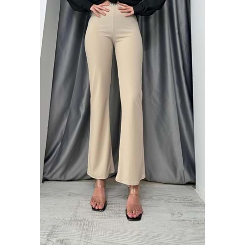 Esm Lastikli İspanyol Paça Pantolon - Bej - 40