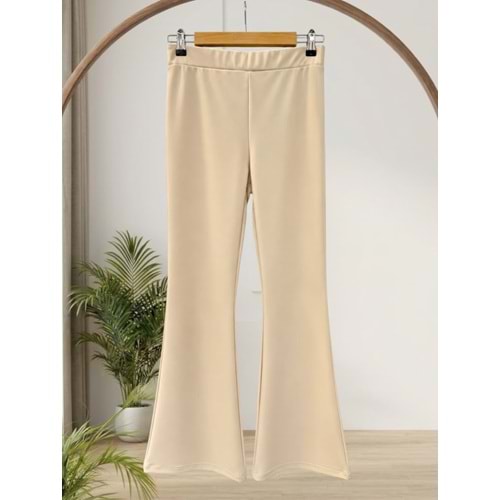 Esm Lastikli İspanyol Paça Pantolon 1101- Krem - 38