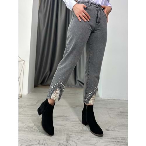 Denim Pantolon 2748 - azra fashion - Füme - 36