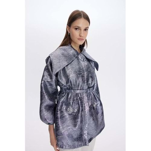 Enisa Jakar Fermuarlı Ceket 6230 - Lacivert - L-XL - AZRA04081-Lacivert-L-XL