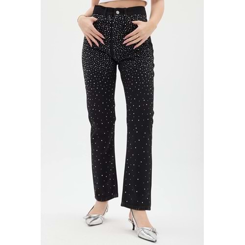 Taşlı Kot Pantolon 001 - Siyah - 38 - AZRA04088-Siyah-38