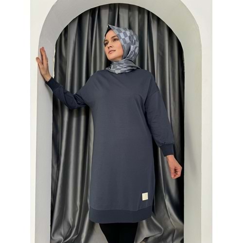 Uzun Düz Sweat Soul Puane 30645 - Füme - S-M - AZRA04907-Füme-S-M
