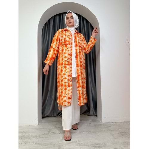 Long Gömlek Puane 10547 - azra fashion - Turuncu - S-M
