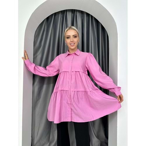 Salaş Gömlek Azra 9129 - Pembe - L-XL
