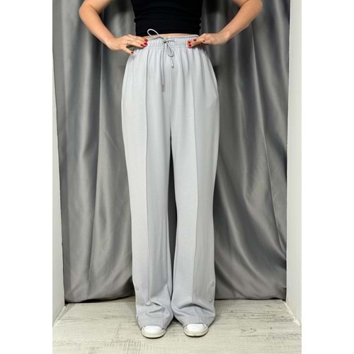 Çıtçıtlı Geniş Paça Pantolon 33671 - Gri - M - AZRA04997-Gri-M