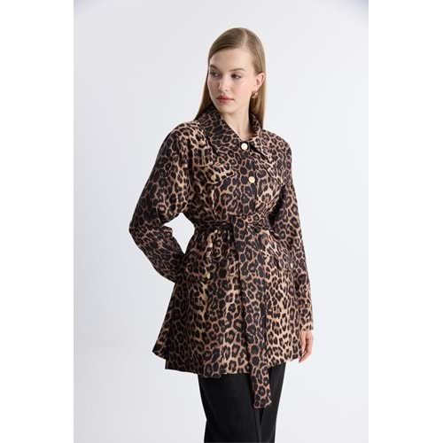 Leopar Desen Ceket 7241