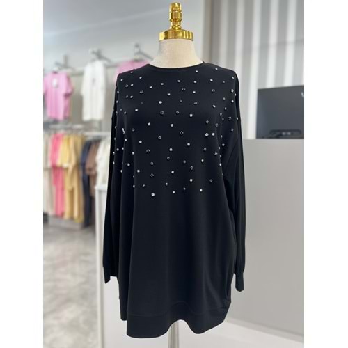 Taşlı Tunik 170088 - Siyah - TEK BEDEN - AZRA05387-44969