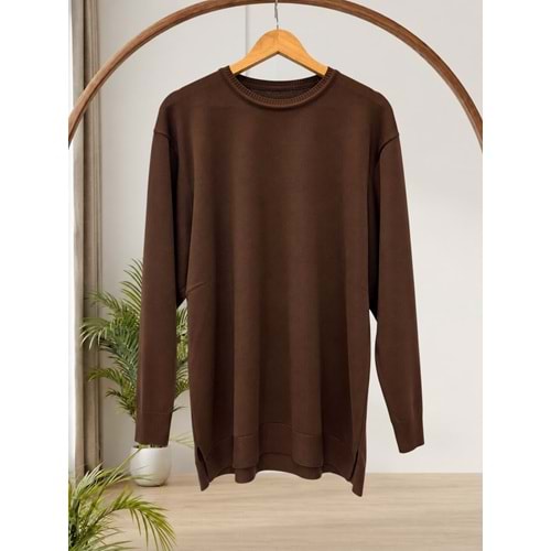 Düz Merserize Tunik 3177 - Acı Kahve - TEK BEDEN - AZRA05401-45120