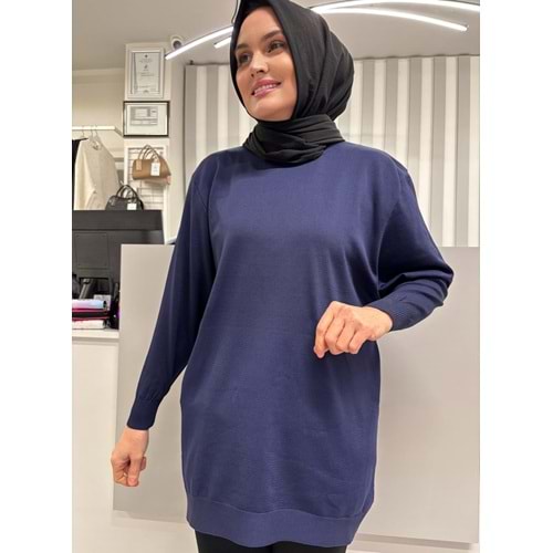 Düz Merserize Tunik 3177 - Lacivert - TEK BEDEN - AZRA05401-57328
