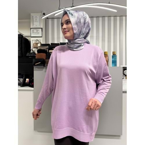 Düz Merserize Tunik 3177 - Lila - TEK BEDEN - AZRA05401-58213