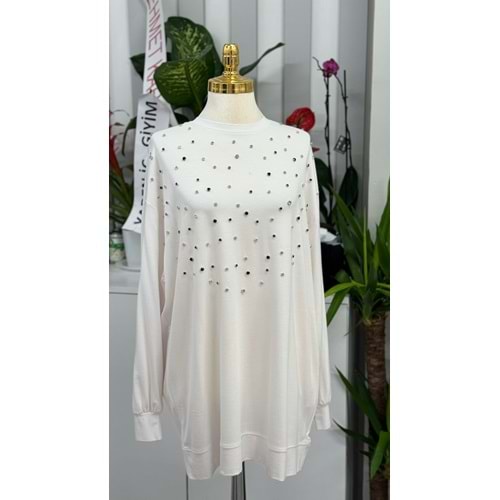 İkoll Taş Çakmalı Tunik 33013 - Ekru - TEK BEDEN - AZRA05487-46006