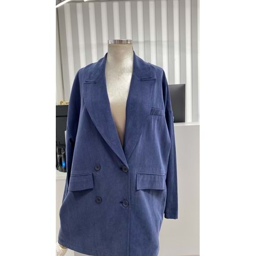 İkoll Oversize Modal Ceket 34453 - Lacivert - TEK BEDEN - AZRA05495-46044