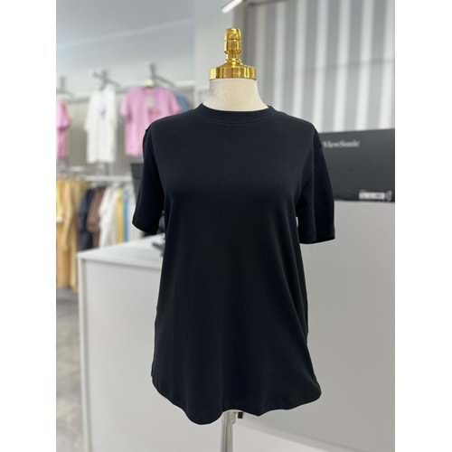 İkoll Bisiklet Yaka Tshirt 1004625 - Siyah - M - AZRA05501-46085