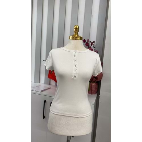 Önü Çıtçıtlı Bady 10119 - Beyaz - L - AZRA05666-46628