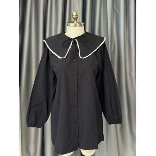 Bebe Yaka İnci Detaylı Gömlek 772 - Siyah - L-XL - AZRA05678-46775
