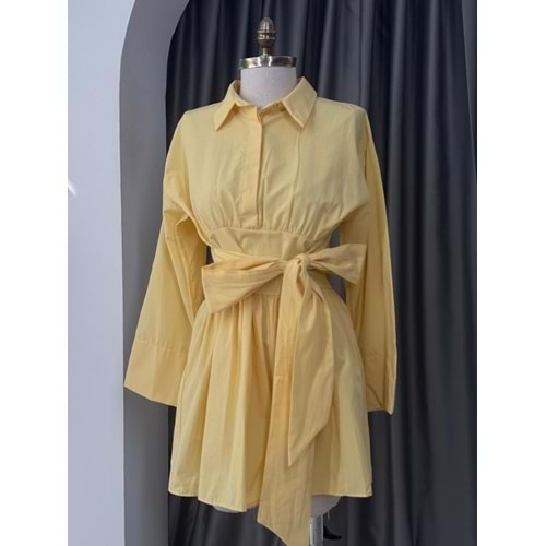 Bağlamalı Gömlek 903 - Sarı - L-XL - AZRA05690-46868