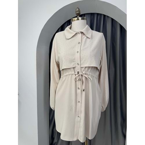 Serpme Pullu Kap 140108 - azra fashion - Bej - 40 - AZRA05719-47139