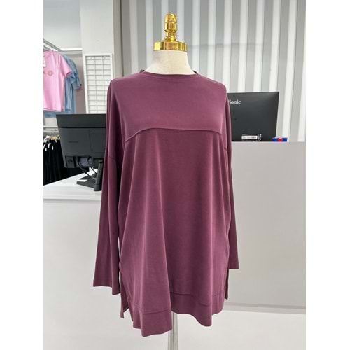 Yarasa Kol Modal Tunik 35341 - Mürdüm - TEK BEDEN - AZRA05731-47246