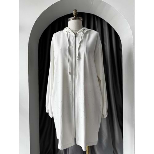 Serpme Pul Taşlı Kap 3222 - Ekru - L-XL - AZRA05752-47412