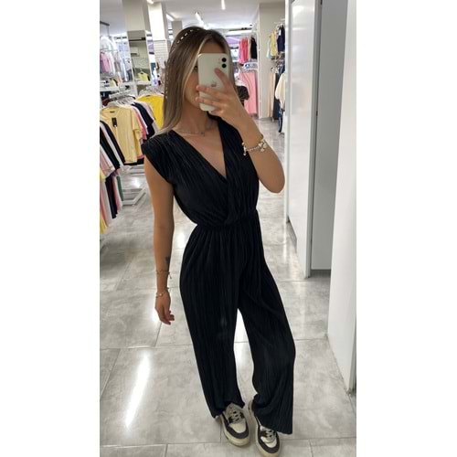 Saten Görünümlü Tulum 1467 - Kırmızı - M - AZRA05809-47862
