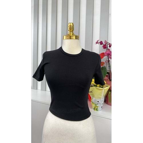 Oysho Kumaş Crop Bady 362625 - Siyah - M - AZRA05819-47956