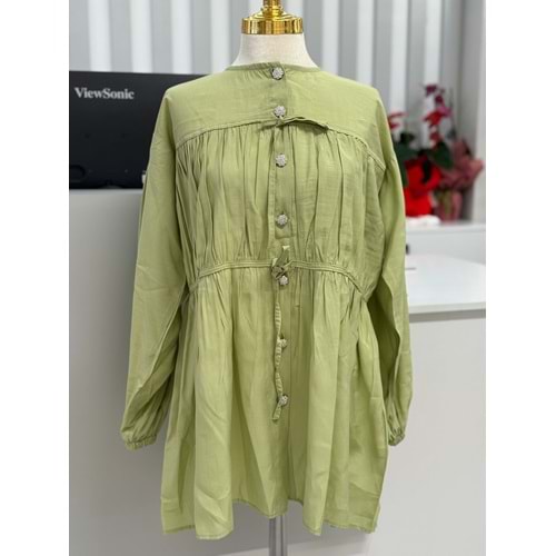 Yakasız Gömlek 888 - Mint Yeşili - S-M