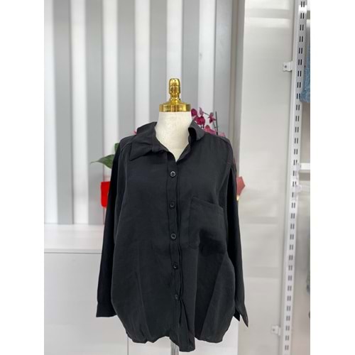 Modal Gömlek 34542 - Siyah - TEK BEDEN - AZRA05861-48350