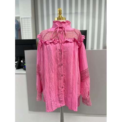 Bohemli Gömlek 1095 - Pembe - XL