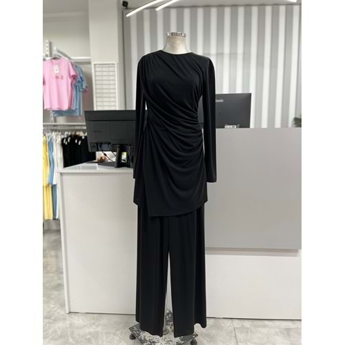 Büzgülü Lüks Takım 14349 - Siyah - L