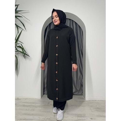 Uzun Düğmeli Hırka 4778 - Siyah - 50-52