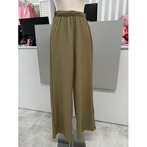 Çizgili Gofre Pantolon 2659 - Haki - M