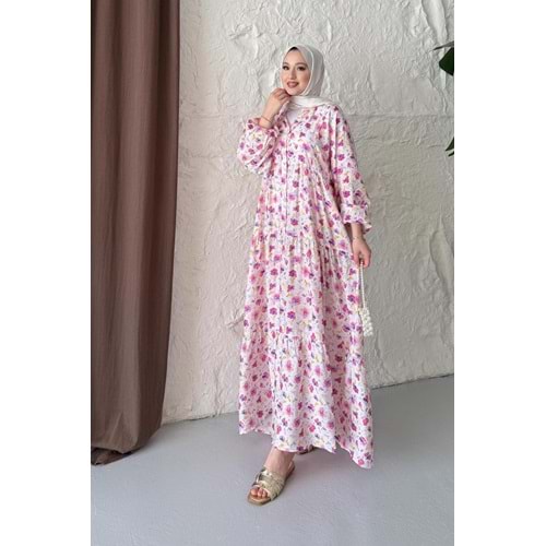 Çiçekli Elbise 251093 - Mor - XL - AZRA06069-52804