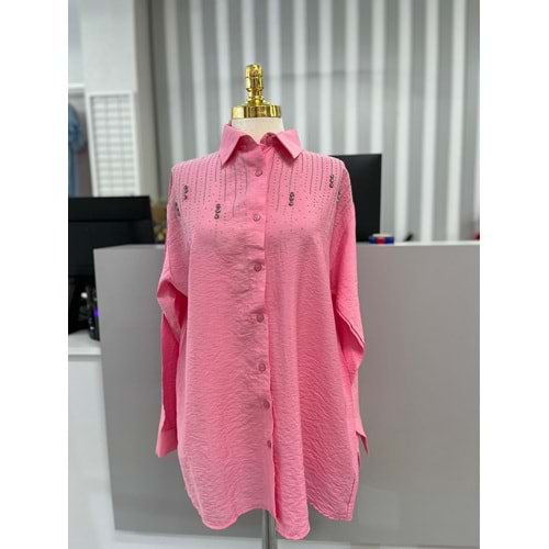 Taşlı Gömlek 761 - Pembe - L-XL