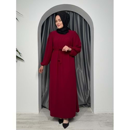 Robalı Elbise 6546 - Bordo - 50-52