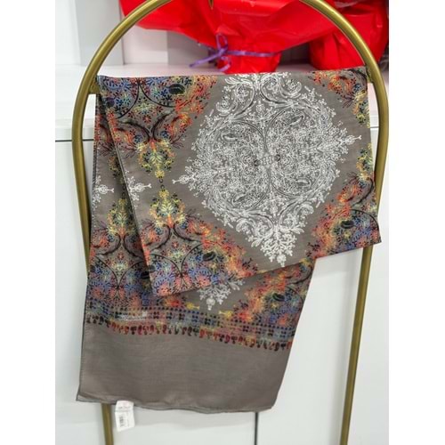 Etnik Desen Soft Şal 9630 - Haki - TEK BEDEN