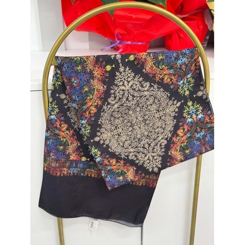 Etnik Desen Soft Şal 9630 - Sarı - TEK BEDEN