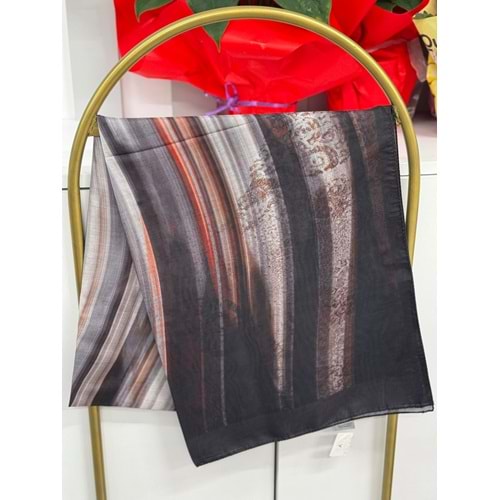 Çizgili Batik Soft Şal 4125 - Kahve Rengi - TEK BEDEN