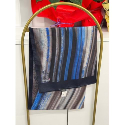 Çizgili Batik Soft Şal 4125 - Mavi - TEK BEDEN