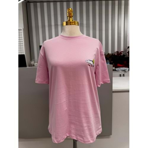 Balık Baskılı T-shirt 3668 - Pembe - L