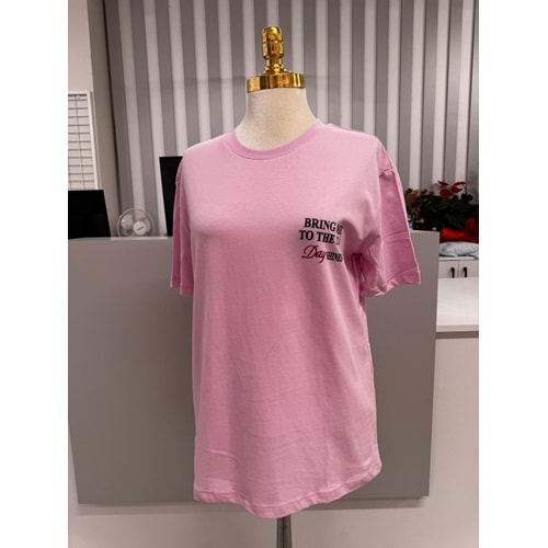 Yengeç Baskılı T-shirt 10624 - Pembe - L