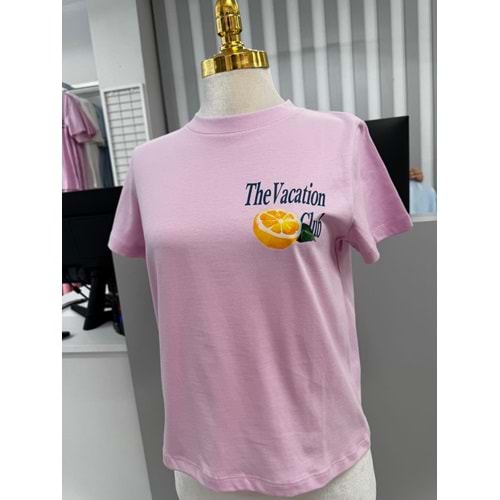 Limon Baskı T-shirt 10620 - Pembe - L