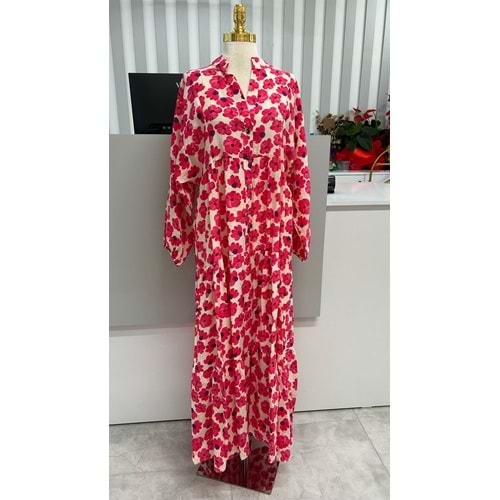 Mango Kumaş Elbise 2559 - Fuşya - TEK BEDEN