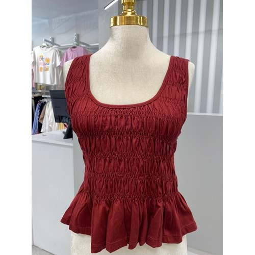 Askılı Büzgülü Bady 21053 - Bordo - S
