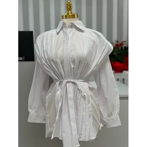Üst Pilise Gömlek 945 - Beyaz - L-XL