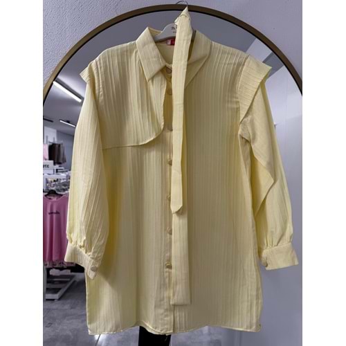 Kapaklı Çizgili Gömlek 770 - Sarı - L-XL