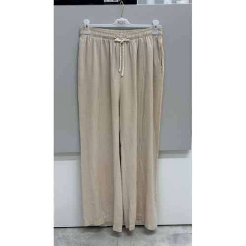 Tencel Geniş Paça Pantolon 34208 - Bej - M