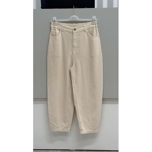 Yıkama Efekli Tencel Pantolon 35187 - Bej - M