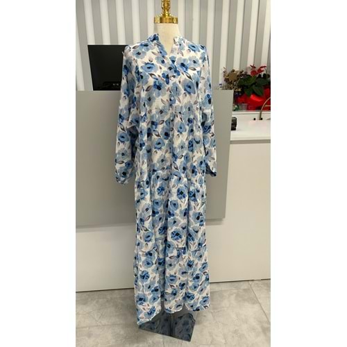 Güllü Salaş Elbise 2399 - Saks Mavi - L-XL