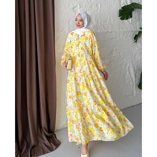 Güllü Salaş Elbise 2399 - Sarı - L-XL