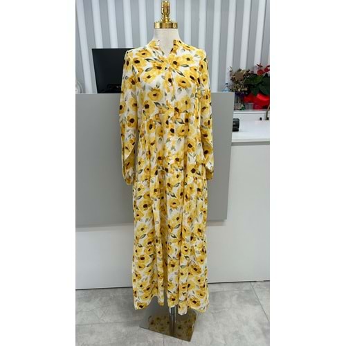 Güllü Salaş Elbise 2399 - Sarı - L-XL